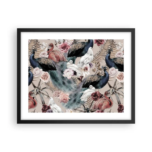 Poster in een zwarte lijst - In de paleistuin - 50x40 cm