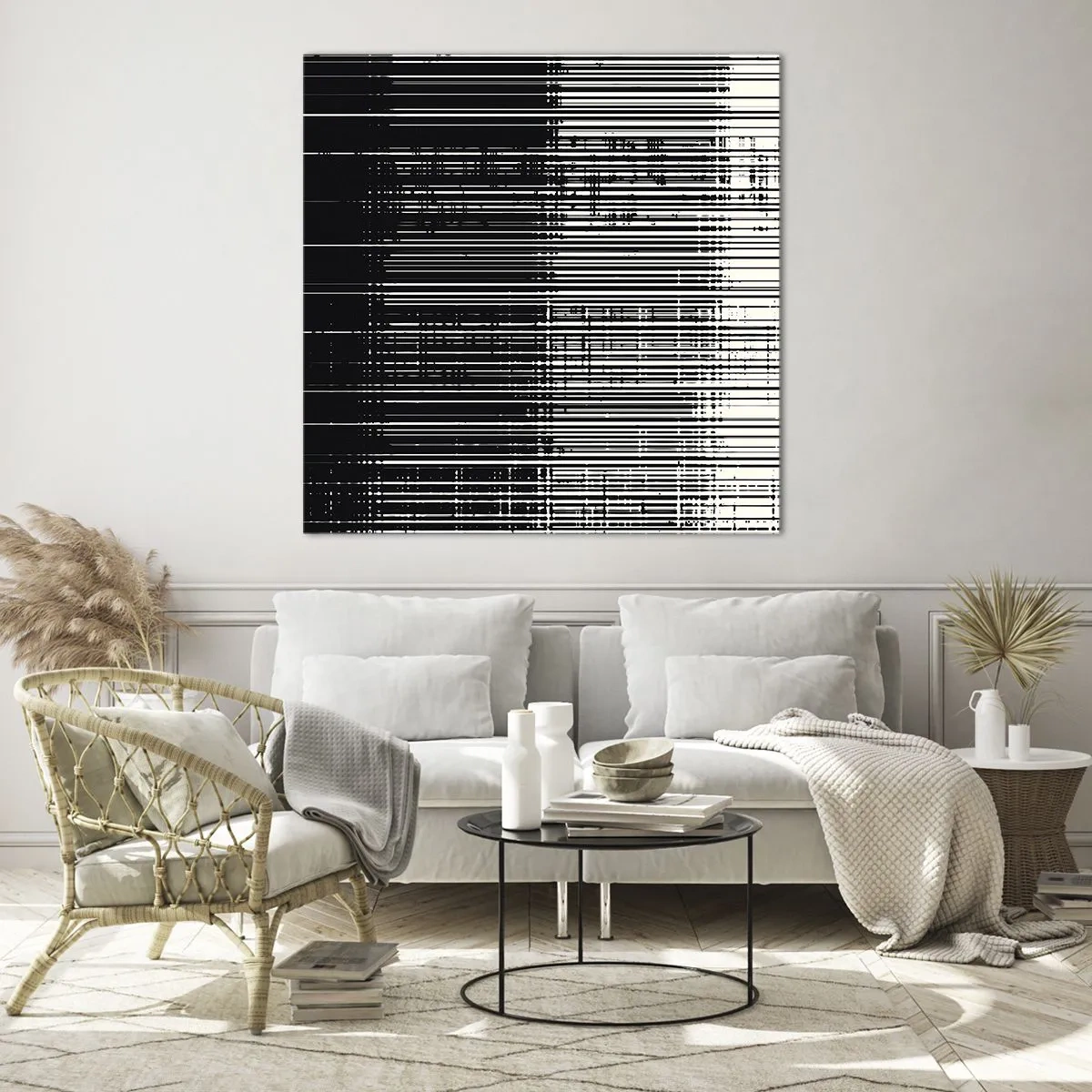 Schilderen op glas - Golven en vibraties - 70x70 cm