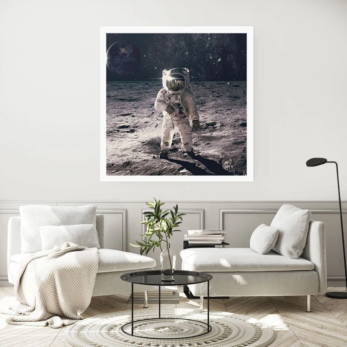 Poster - Groetjes van de maan - 60x60 cm