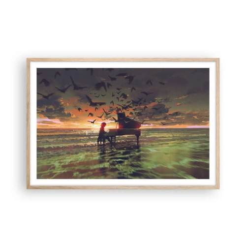 Een poster in een licht eiken lijst - Concert voor piano en golven - 91x61 cm