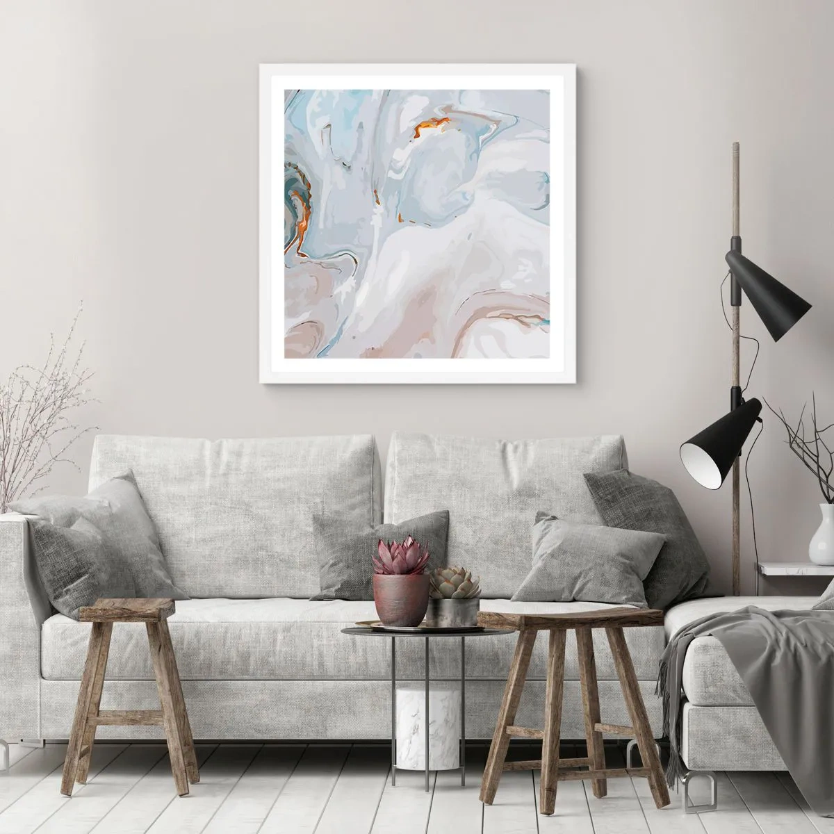 Poster in een witte lijst - Het wit is verheven - 50x50 cm