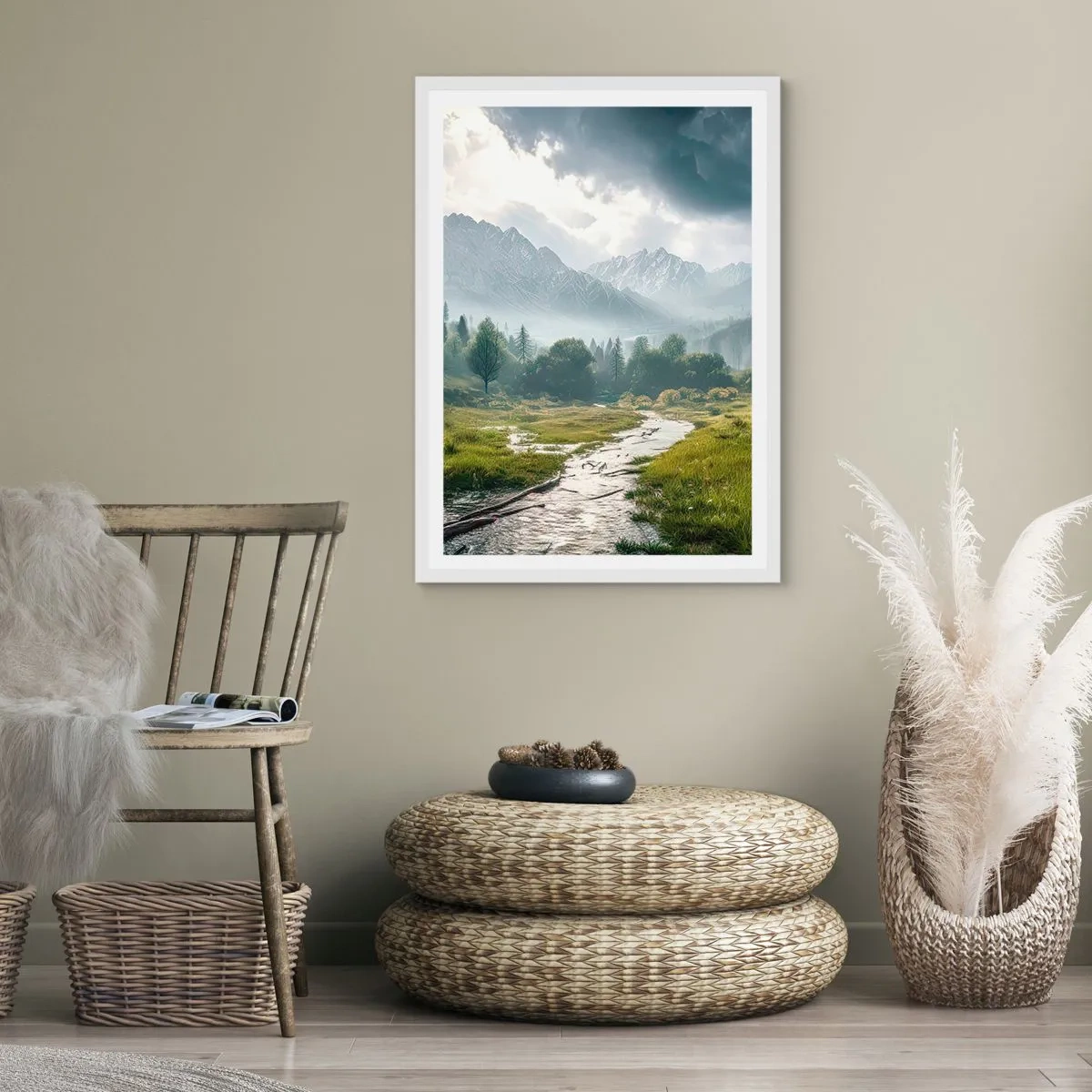 Poster in een witte lijst - Daarheen en terug - 70x100 cm