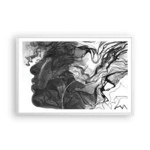 Poster in een witte lijst - Verstrikt in dromen - 91x61 cm