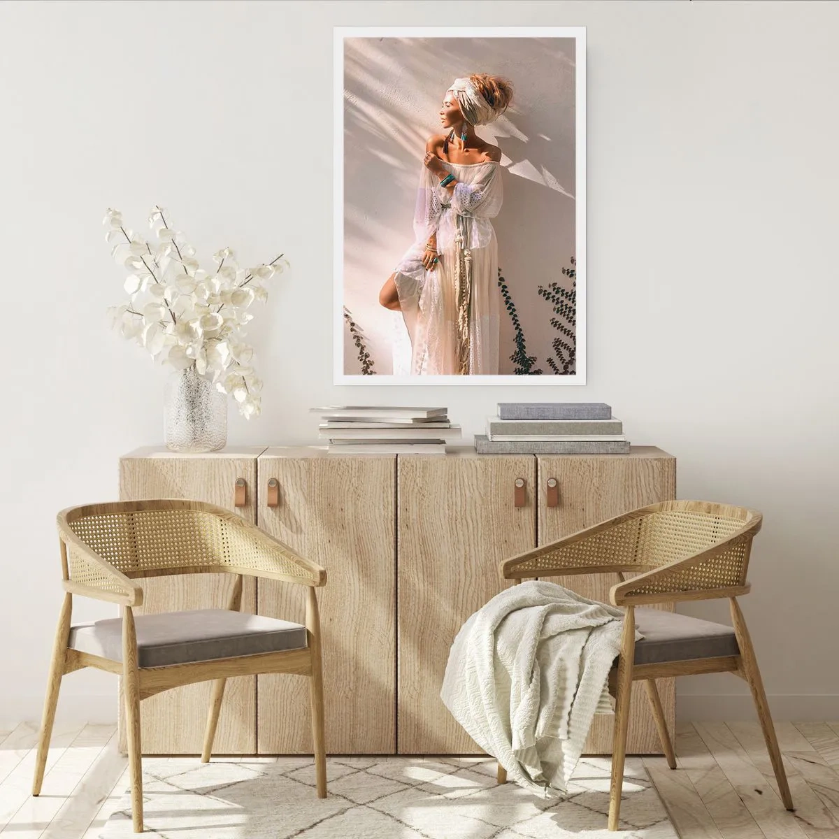 Poster - De zon en het meisje - 40x50 cm