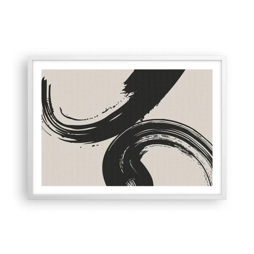 Poster in een witte lijst - Vegend en cirkevormig - 70x50 cm