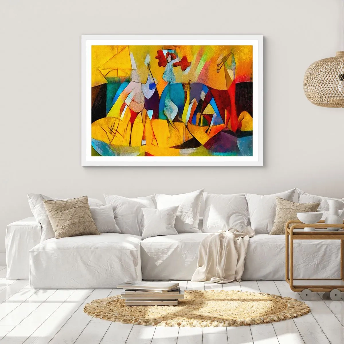 Poster in een witte lijst - Zon - leven - vreugde - 50x40 cm