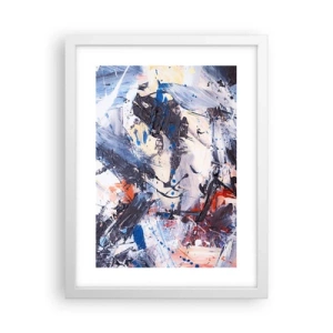 Poster in een witte lijst - Gekke dans van abstractie - 30x40 cm