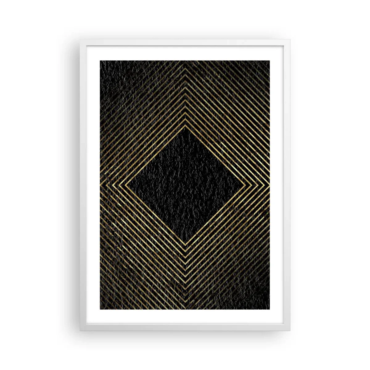 Poster in een witte lijst - Geometrie in glamoureuze stijl - 50x70 cm