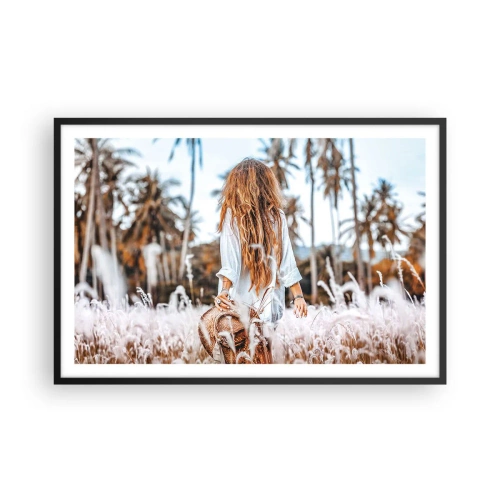 Poster in een zwarte lijst - Geboren uit graspluis - 91x61 cm