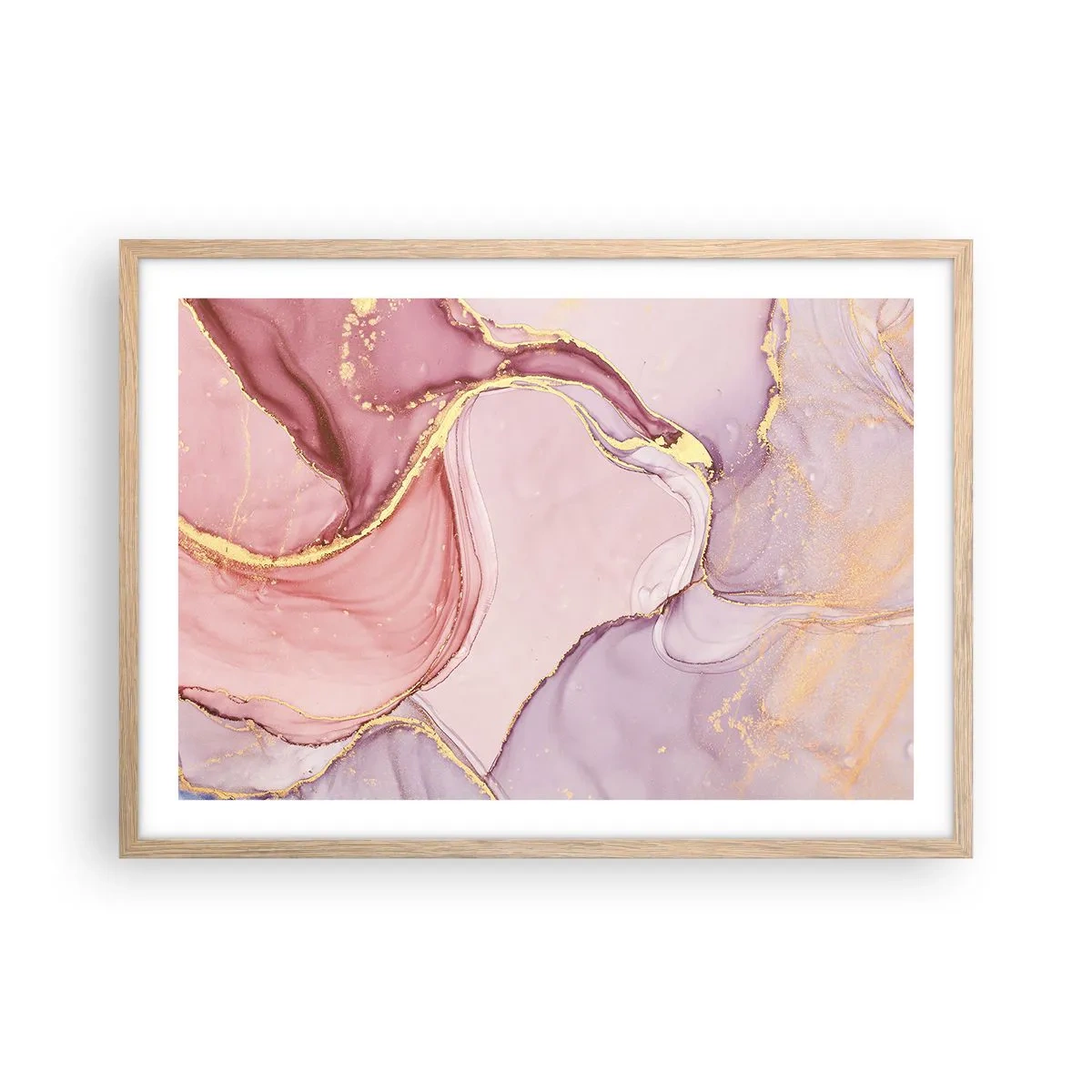 Een poster in een licht eiken lijst - Een streling van kleuren - 70x50 cm