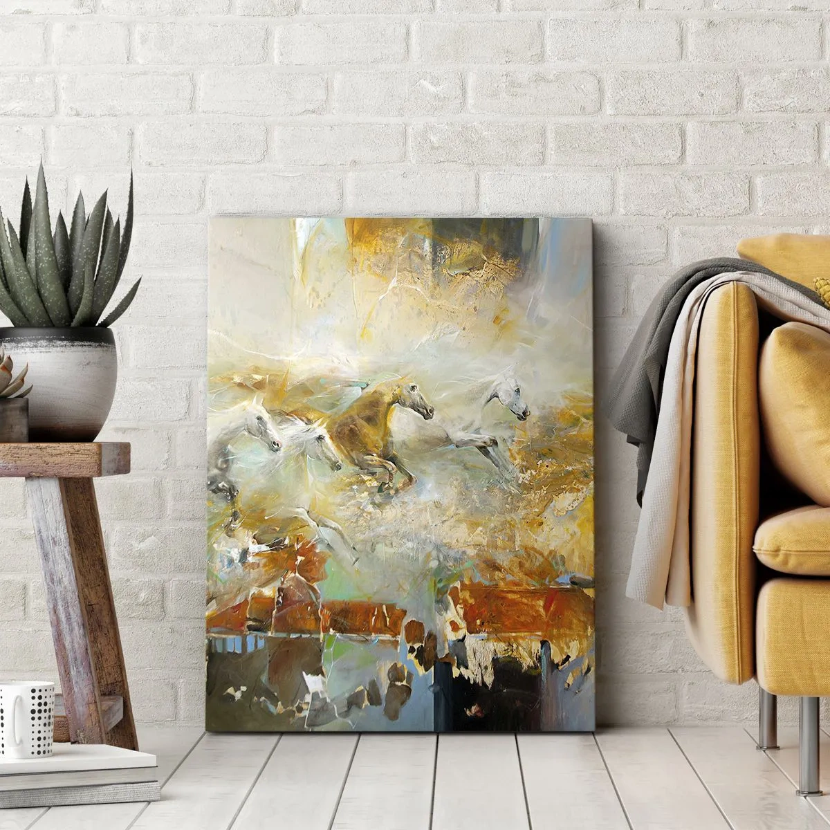 Schilderen op canvas - Galopperen door het licht - 80x120 cm