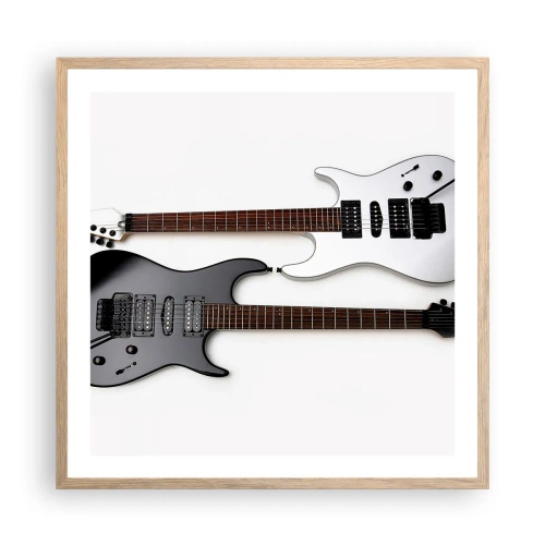 Een poster in een licht eiken lijst - Harmonie van vormen - 60x60 cm