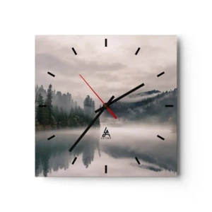 Wandklok - Klok - In reflectie, in de mist - 30x30 cm