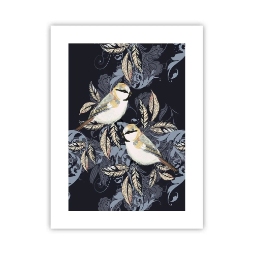 Poster - Geel-blauwe triller - 30x40 cm