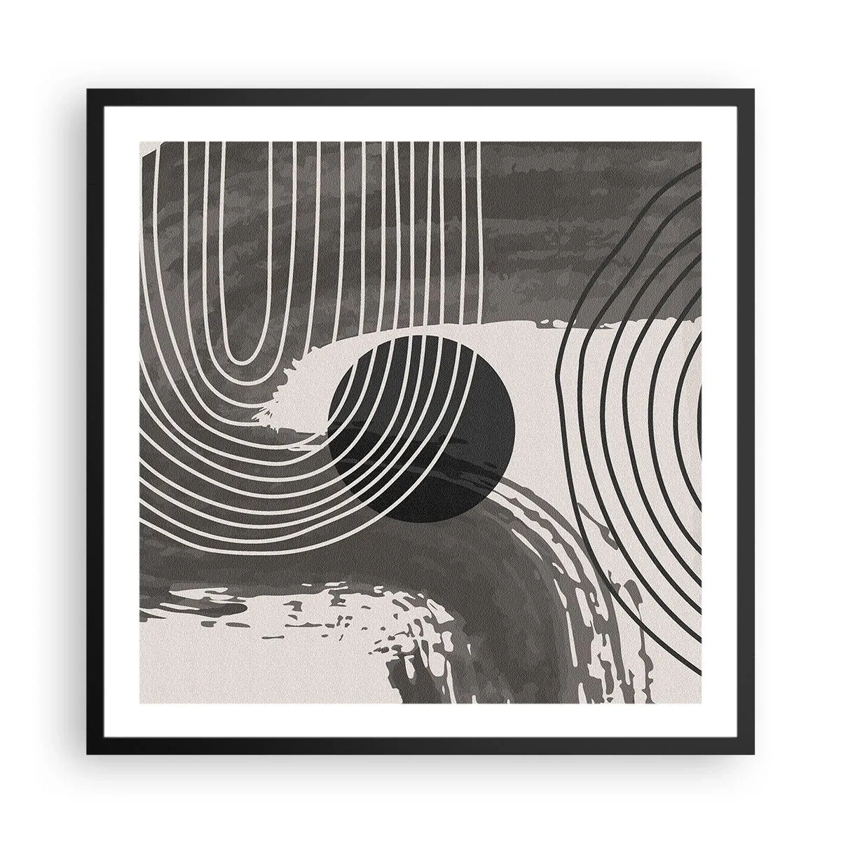 Poster in een zwarte lijst - Het ovaal wint - 60x60 cm