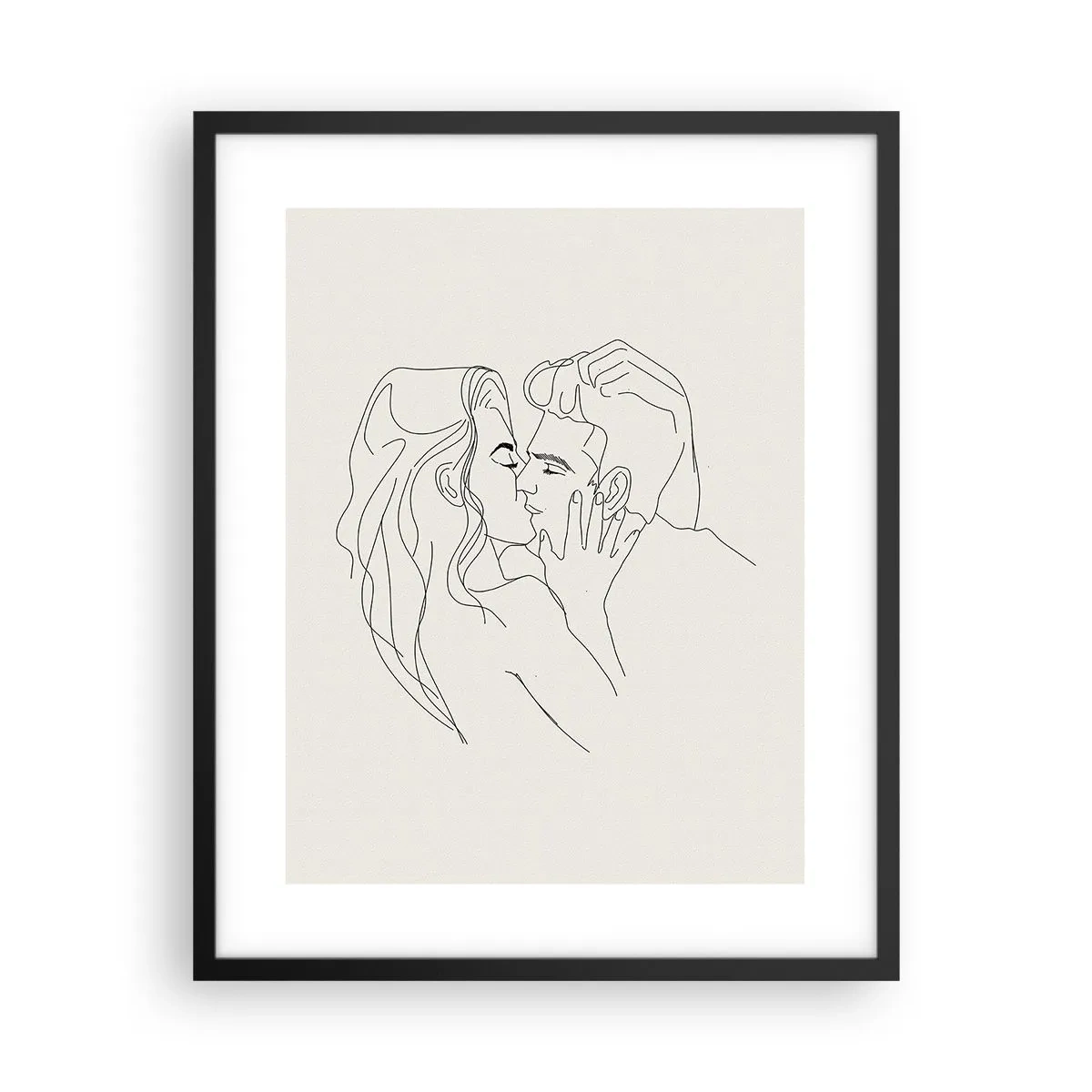 Poster in een zwarte lijst - Verstrikt in gevoel - 40x50 cm