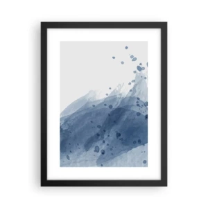 Poster in een zwarte lijst - Blauwe tule - 30x40 cm