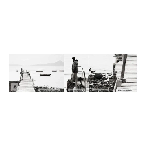 Fotobehang Monster Zelfklevend Deluxe Sticker - Stil en schoon boven het water - Landschap, Meer, Łódź - 100x30 cm