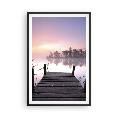 Poster in een zwarte lijst - Van de lila mist... - 61x91 cm