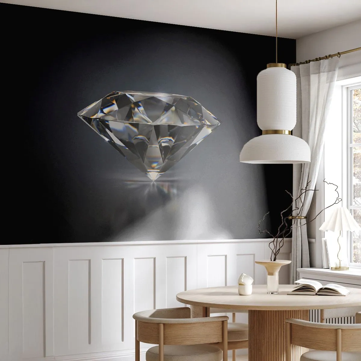 Fotobehang Premium Canvas - Beste vriendinnen - Diamant, Diamant, Edelsteen - 200x140 cm