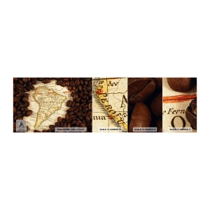 Fotobehang Monster Zelfklevend Deluxe Sticker - Waar komt de beste koffie vandaan? - Wereldkaarten, Koffie, Amerika - 100x30 cm