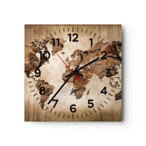 Wandklok - Klok - Ontdekking van de wereld - 40x40 cm