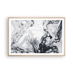 Een poster in een licht eiken lijst - Het binnenste van de aarde - 91x61 cm