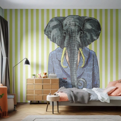 Fotobehang Premium Sand - Elegant van nature - Abstractie, Olifant, Portret - 350x256 cm