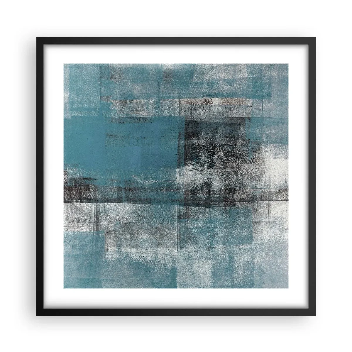 Poster in een zwarte lijst - Water en lucht - 50x50 cm