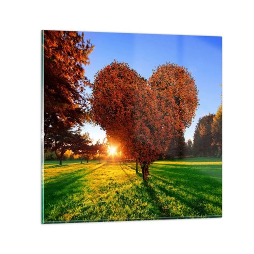 Schilderen op glas - En hoe kun je niet van de herfst houden - 30x30 cm