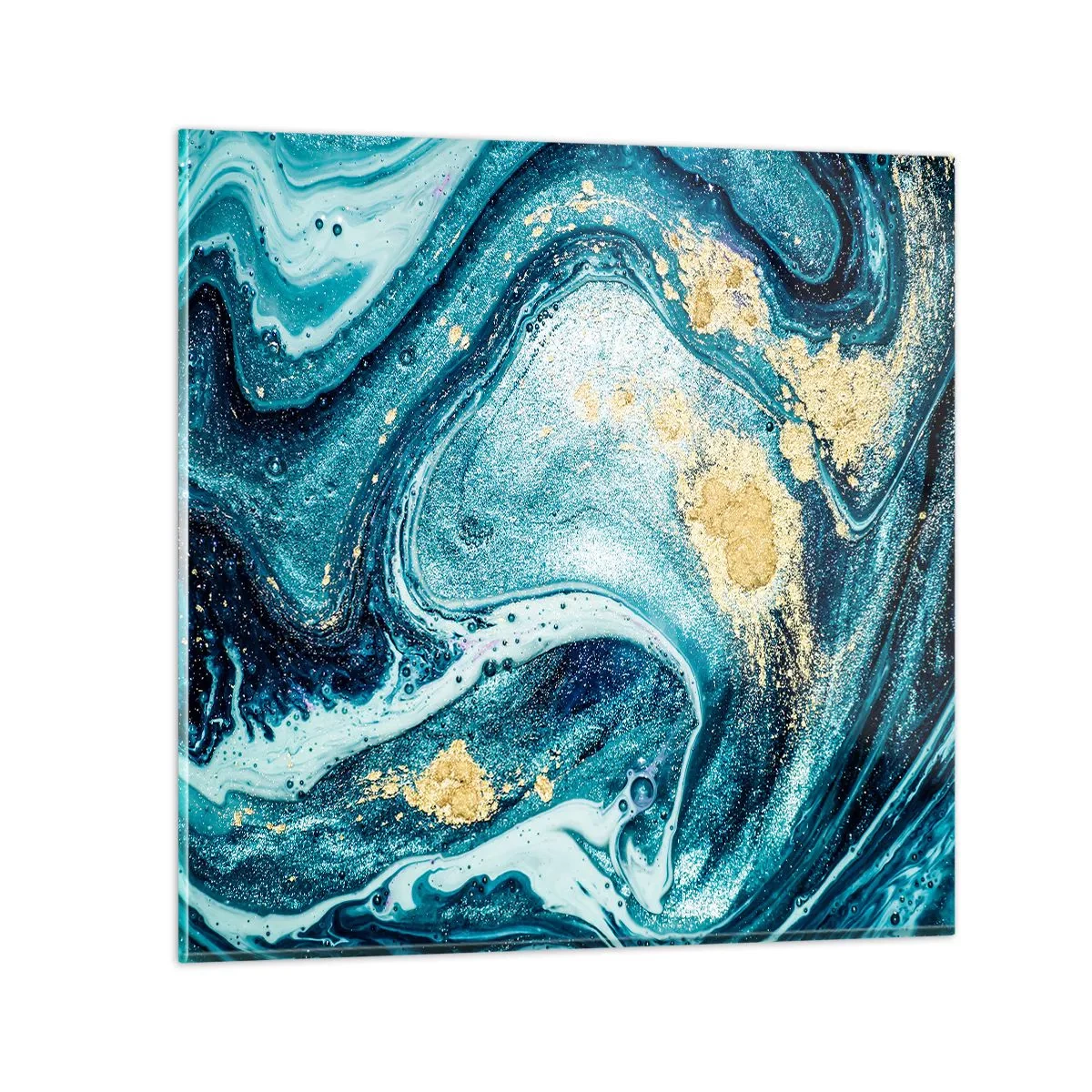 Schilderen op glas - Blauwe draaikolk - 70x70 cm