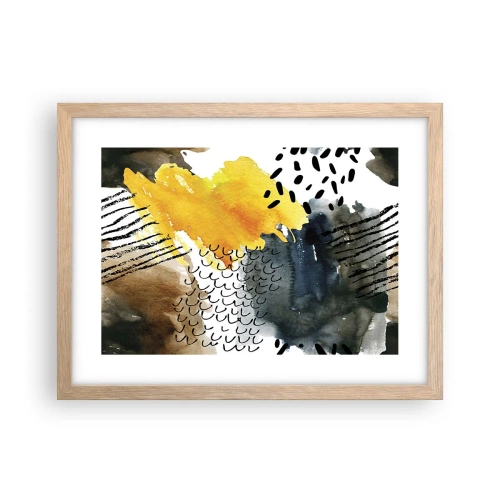 Een poster in een licht eiken lijst - Een ontmoeting van de elementen - 40x30 cm
