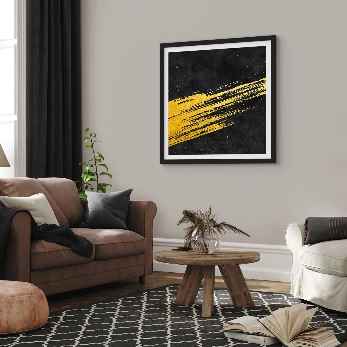 Poster in een zwarte lijst - Spring in hyperruimte - 60x60 cm