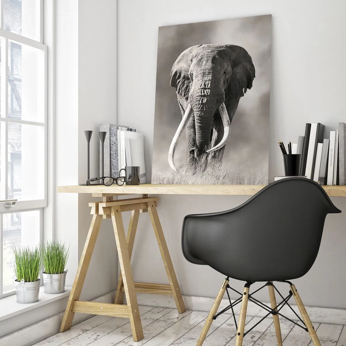 Schilderen op glas - Afrikaanse patriarch - 70x100 cm