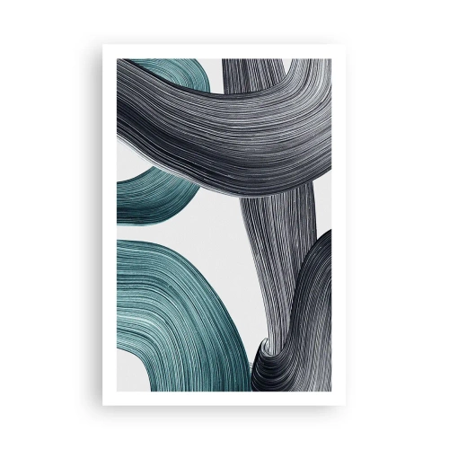 Poster - Smaragdgroene en zwarte paden - 61x91 cm