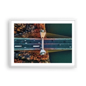 Poster in een witte lijst - BEYOND the waters, beyond the forest - 70x50 cm