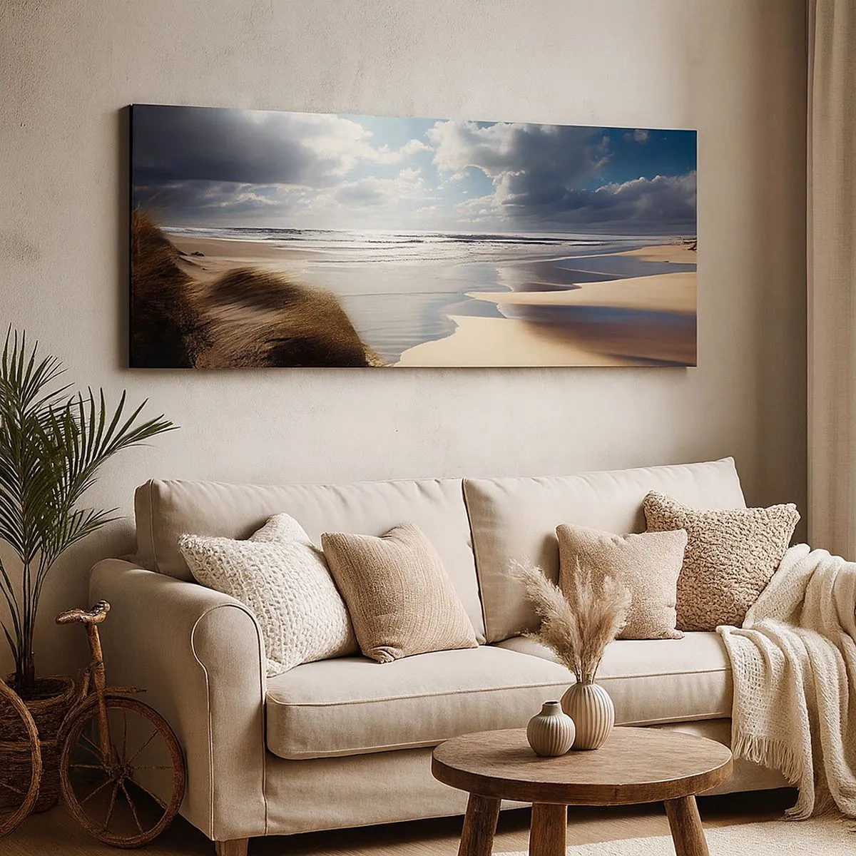 Schilderen op canvas - Strand, wild strand - 100x40 cm