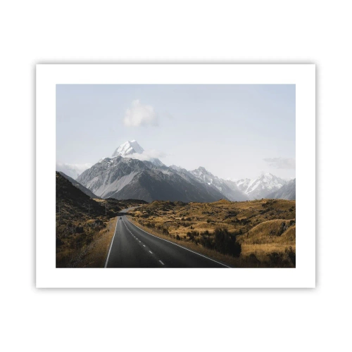 Poster - De weg naar het hart van de bergen - 50x40 cm