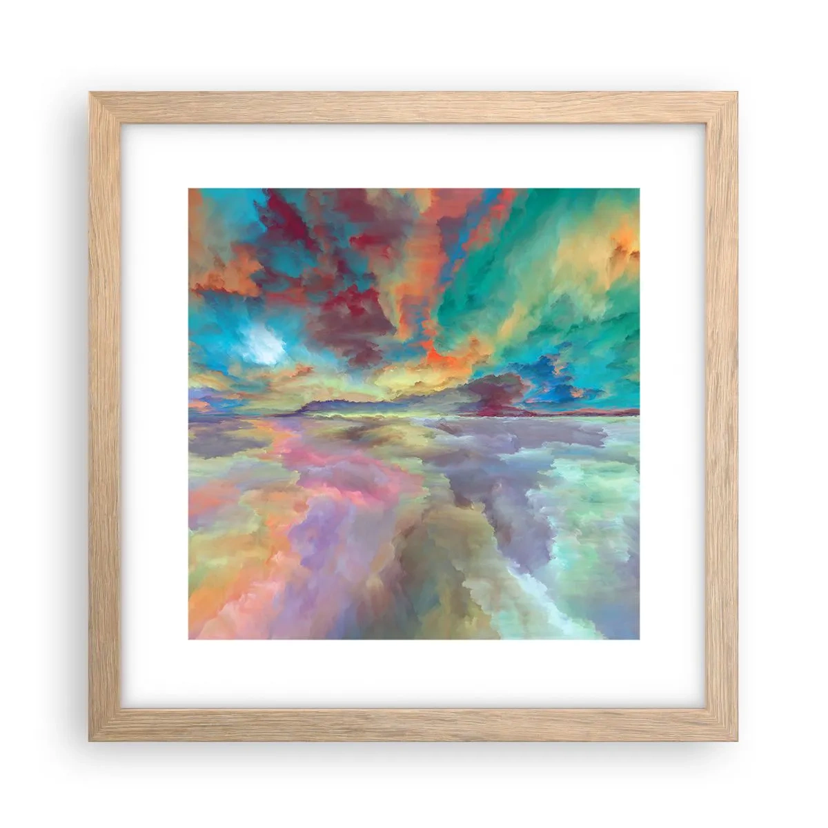 Een poster in een licht eiken lijst - Twee hemelen - 30x30 cm