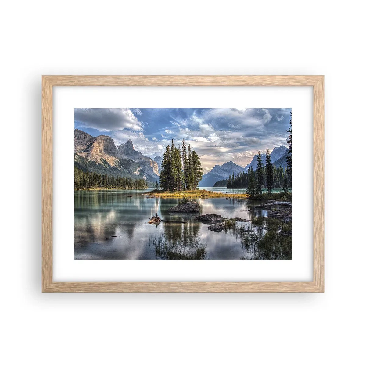 Een poster in een licht eiken lijst - Aan het grote en schone water ... - 40x30 cm