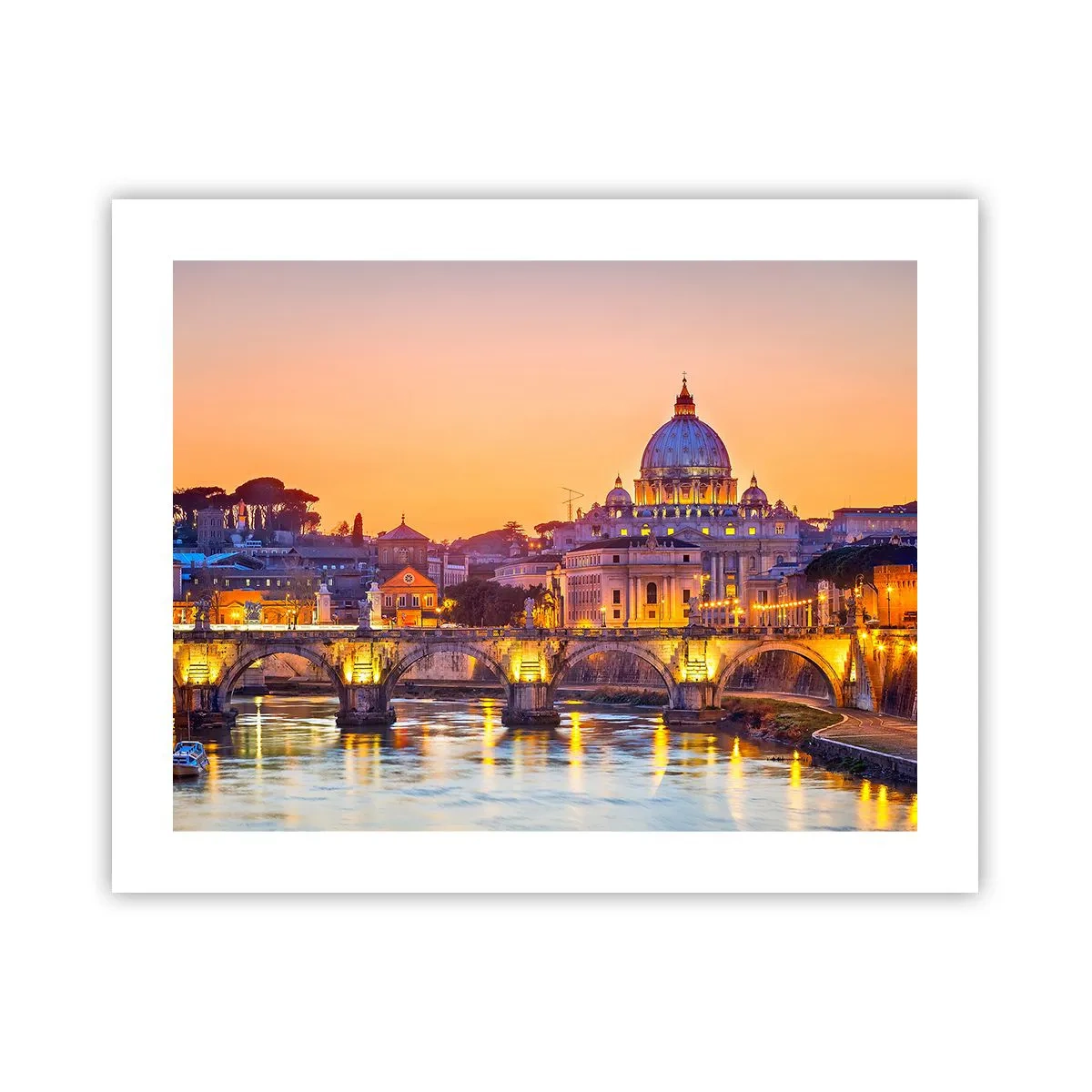 Poster - Zonsondergang boven de Eeuwige Stad - 50x40 cm