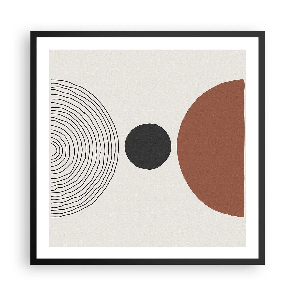 Poster in een zwarte lijst - Het middelpunt van de aandacht - 60x60 cm