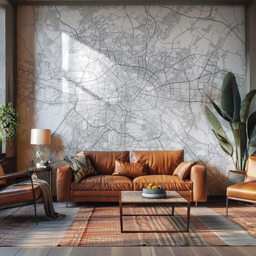 Fotobehang op maat Premium Canvas - Berlijnse bloem - Stad, Stadskaart, Berlijn