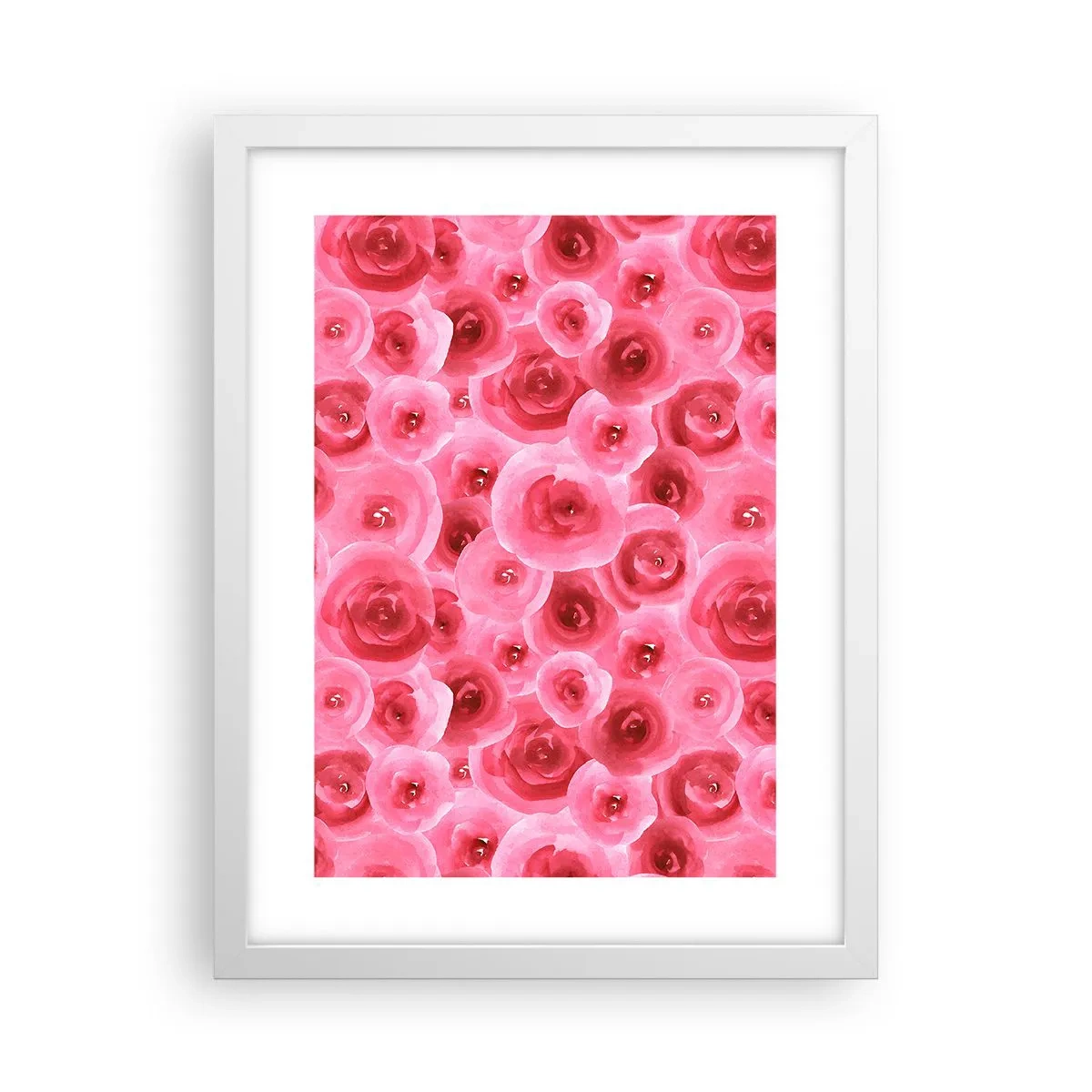 Poster in een witte lijst - Rozen onder en boven - 30x40 cm