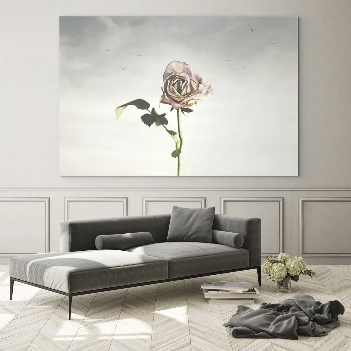Schilderen op glas - Begroeting van de lente - 120x80 cm