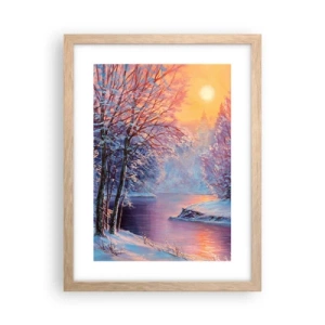 Een poster in een licht eiken lijst - De kleuren van de winter - 30x40 cm