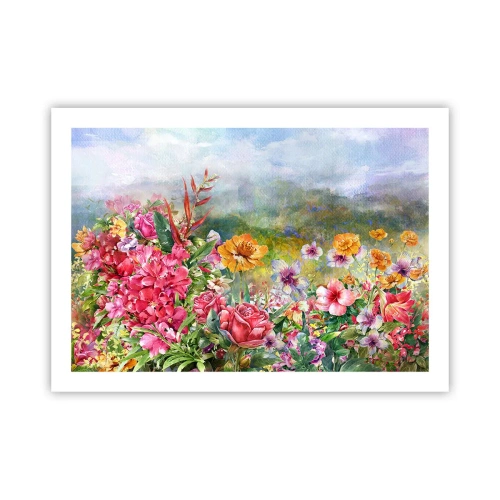 Poster - Een tuin die gek is geworden - 70x50 cm