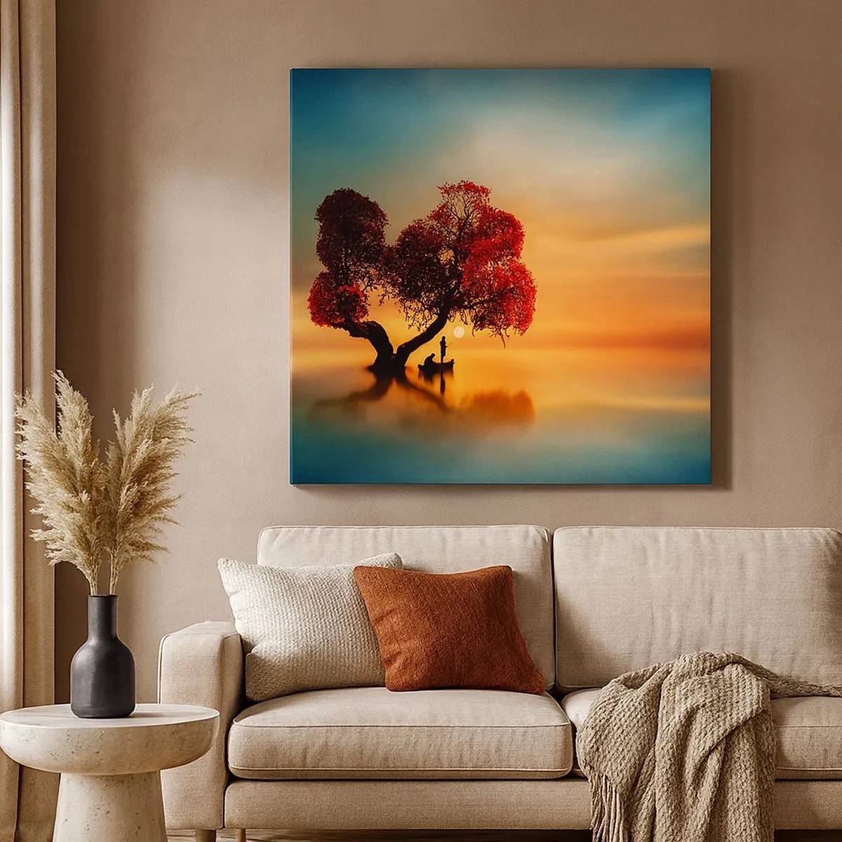 Schilderen op canvas - Afstanders en de stilte van de wereldlozen - 30x30 cm