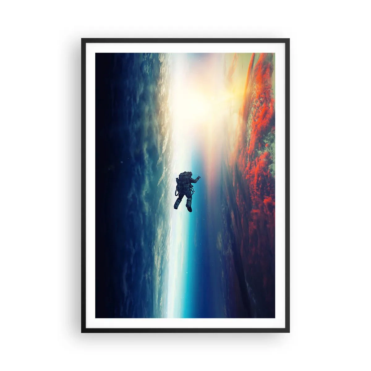 Poster in een zwarte lijst - Ga het universum tegemoet - 70x100 cm