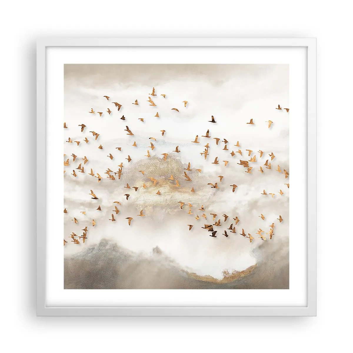 Poster in een witte lijst - Het is tijd… - 50x50 cm